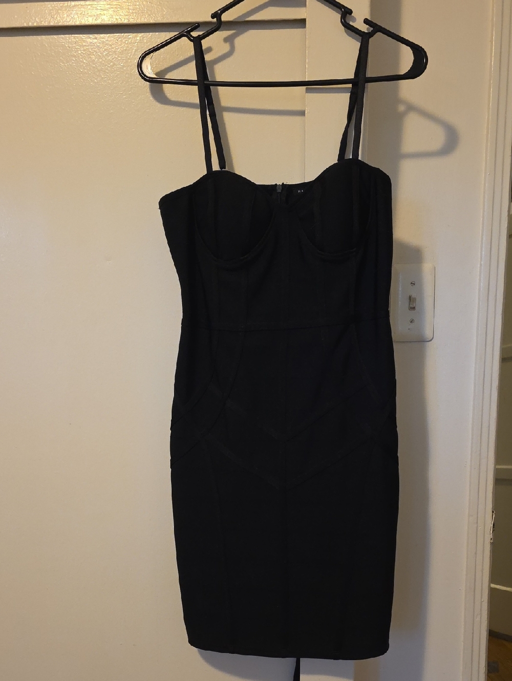 Haute Monde Black Spaghetti-Strap Mini Dress